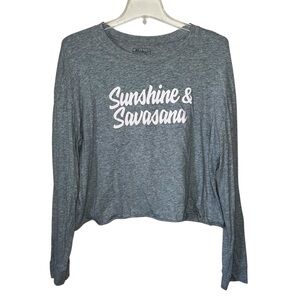 Miken Flow Sunshine & Savasana Cropped Long Sleeved Tee Size Large